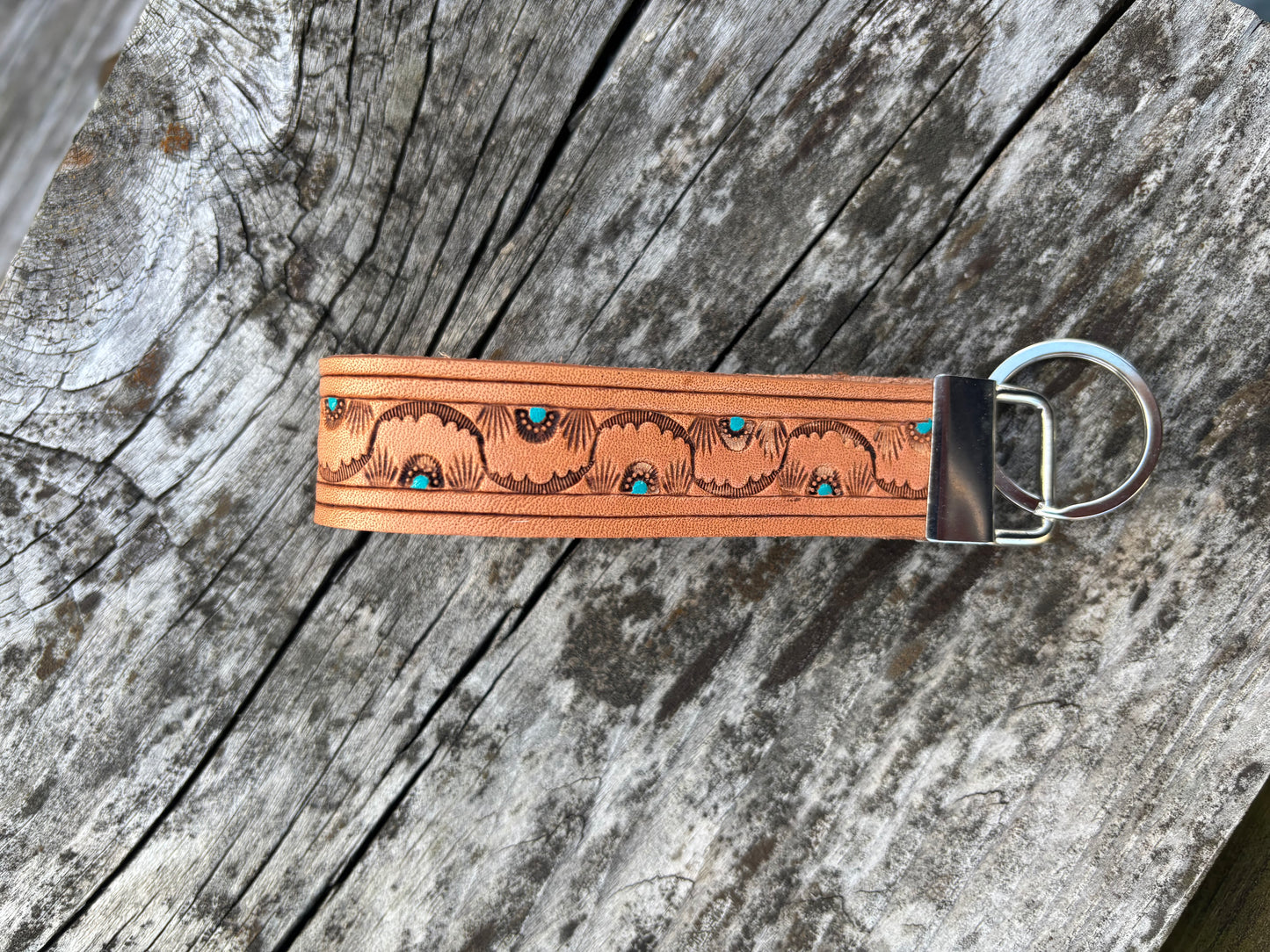 Wristlet Style Keychain - Tooled