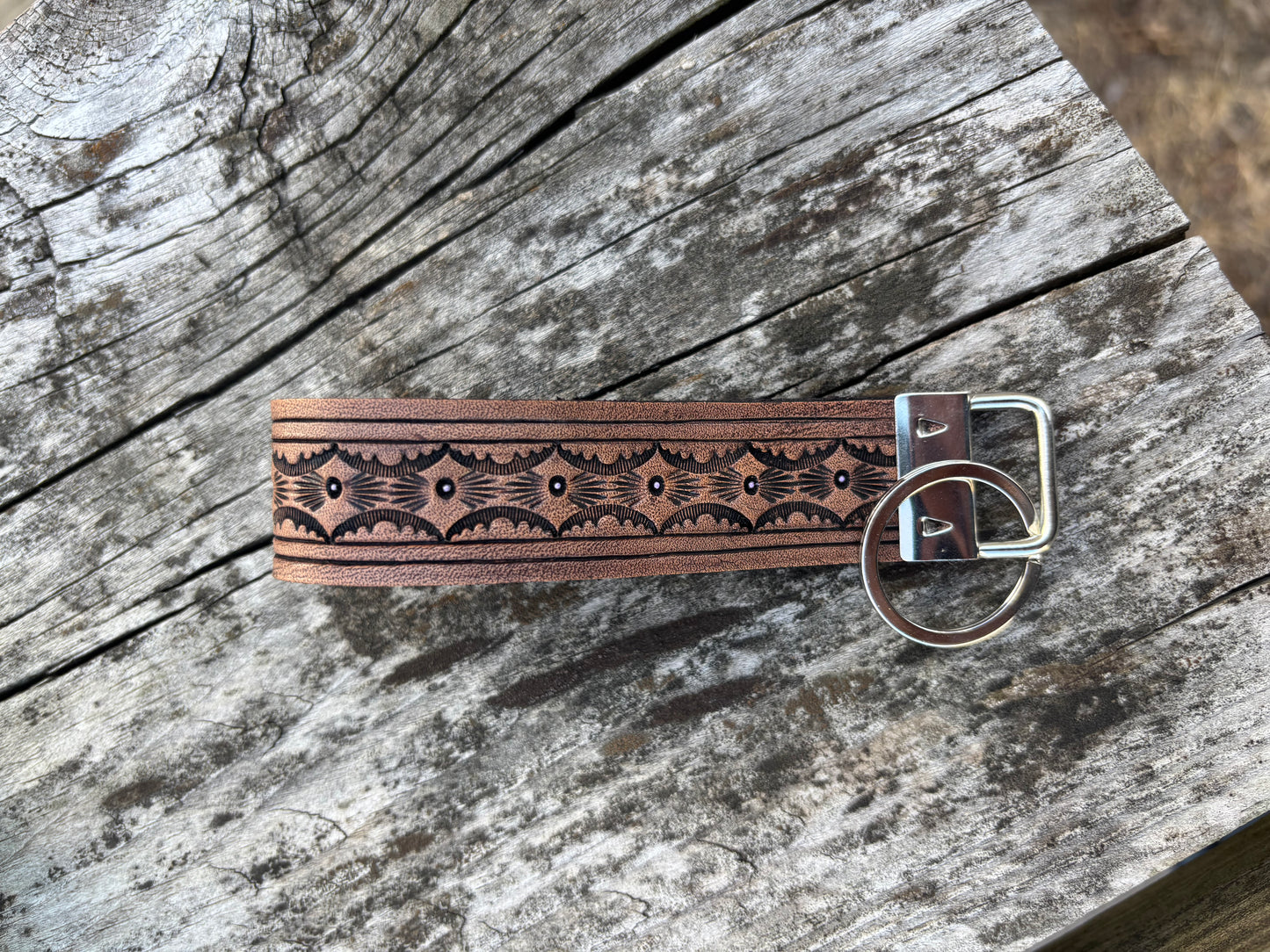 Wristlet Style Keychain - Tooled