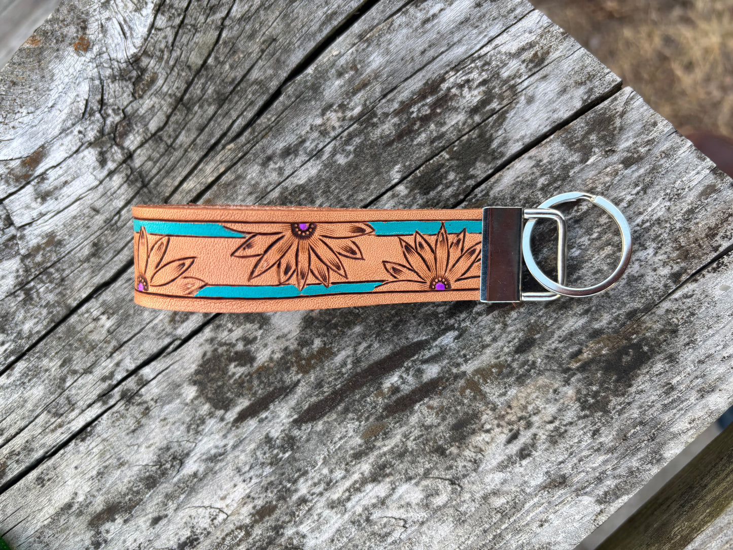 Wristlet Style Keychain - Tooled