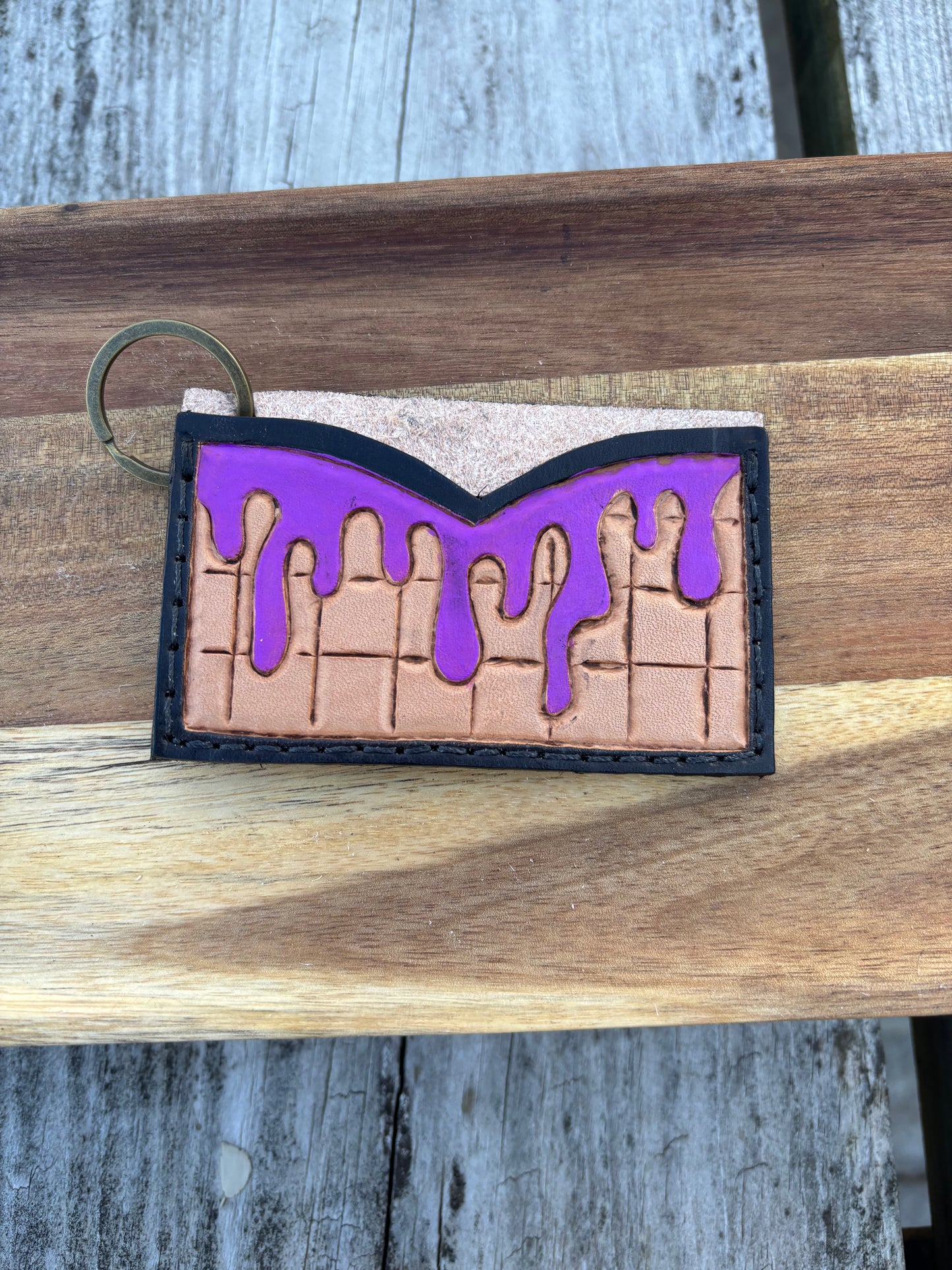 Purple Slime Keychain Card Holder