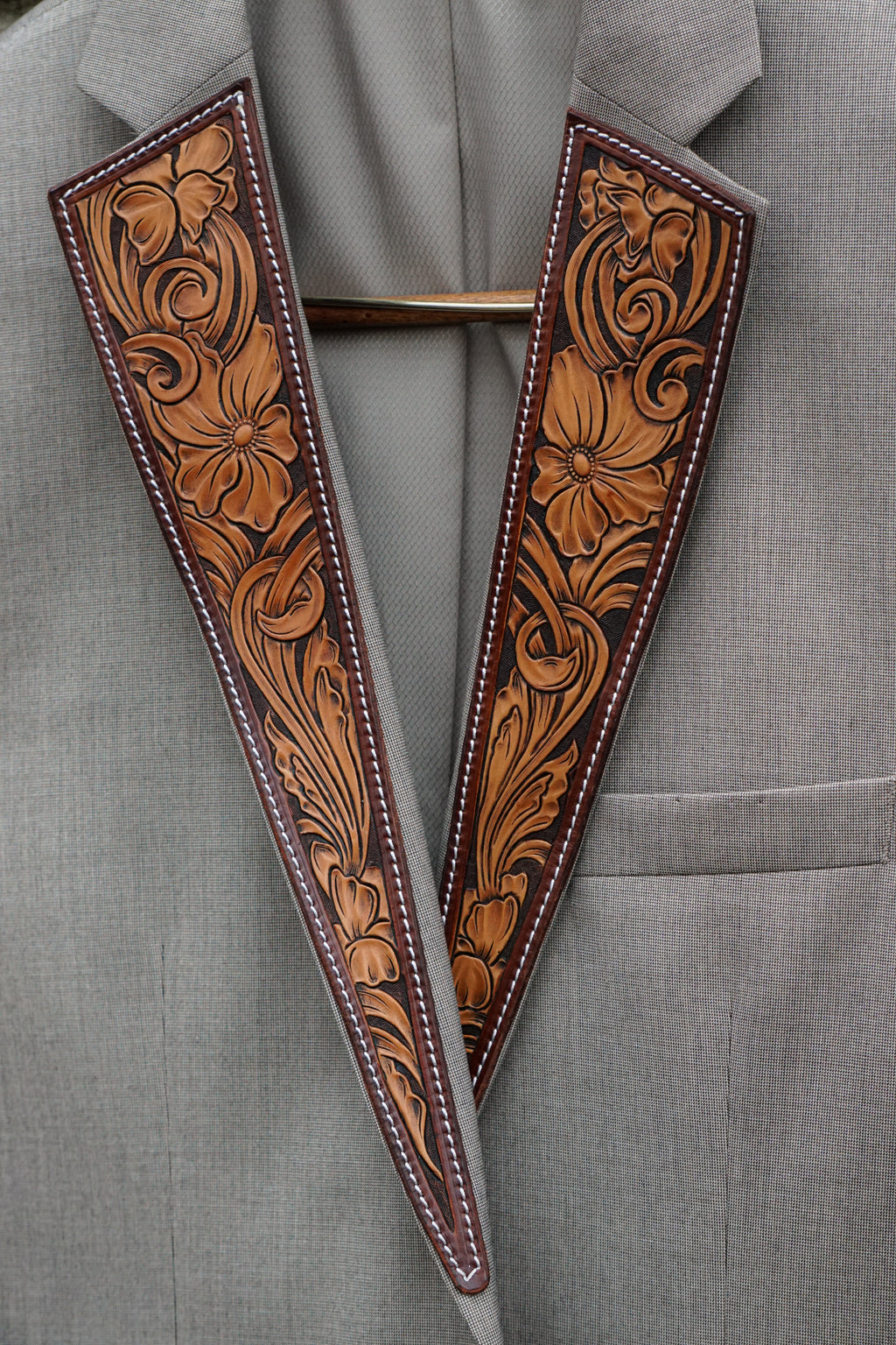 Custom Leather Lapels & Pockets