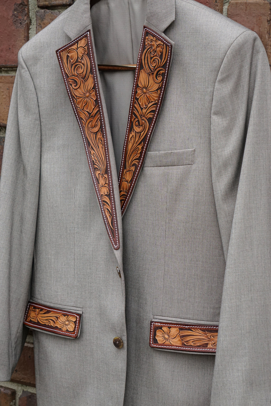 Custom Leather Lapels & Pockets