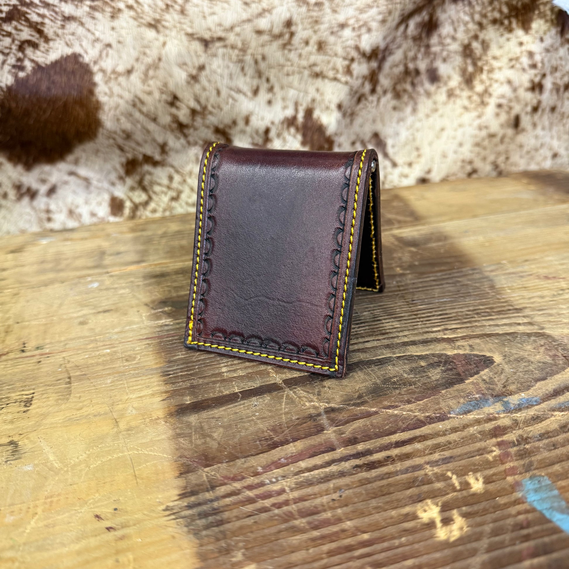 Maroon and Gold Money Clip Wallet
