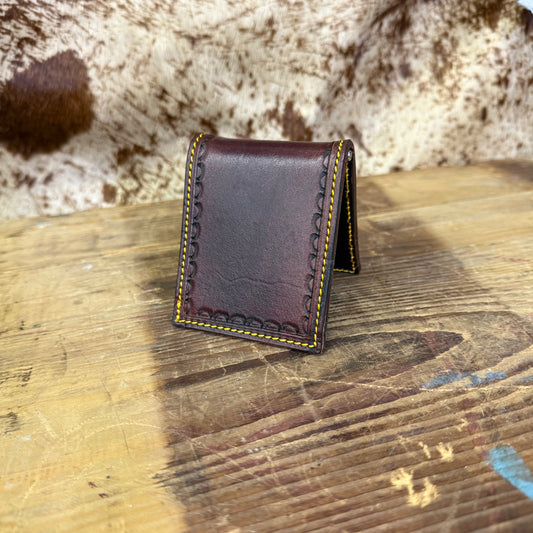 Maroon and Gold Money Clip Wallet