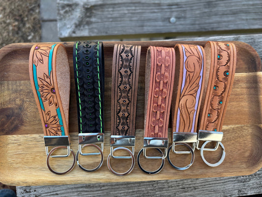 Wristlet Style Keychain - Tooled