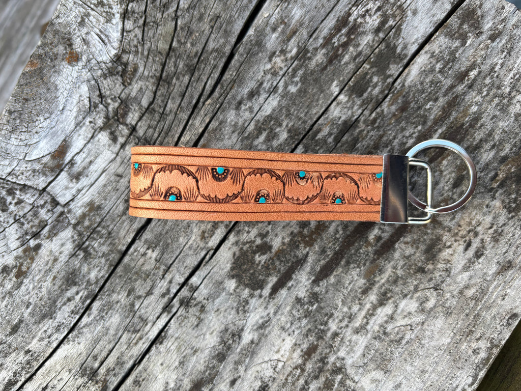 Wristlet Style Keychain - Tooled