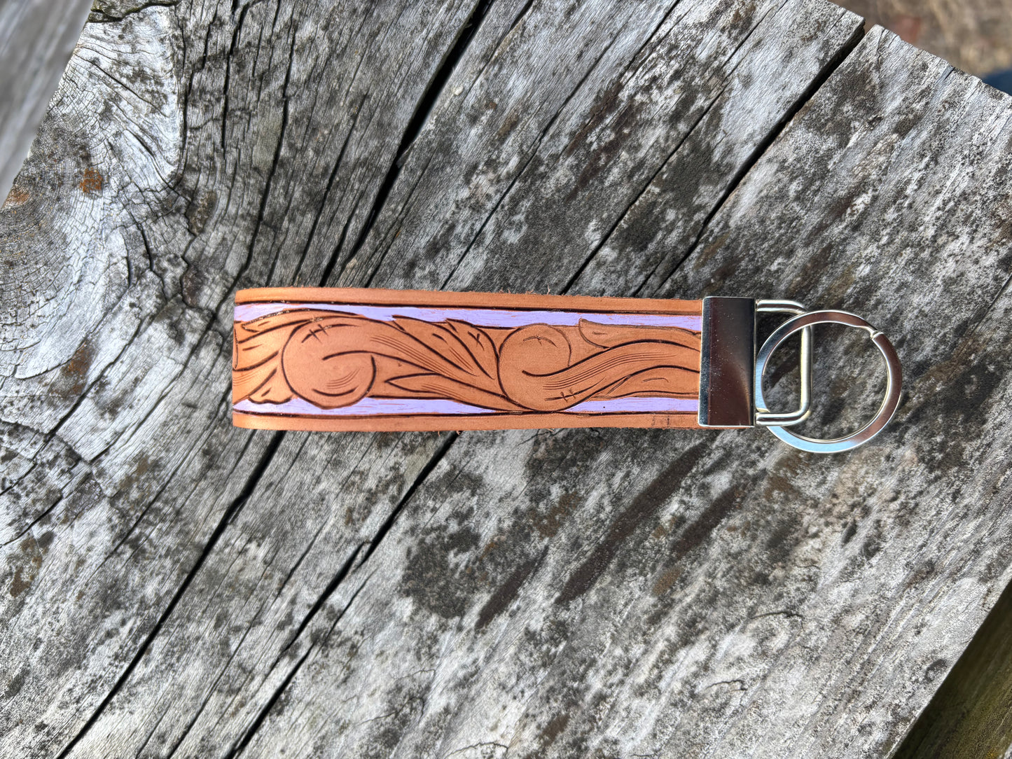 Wristlet Style Keychain - Tooled