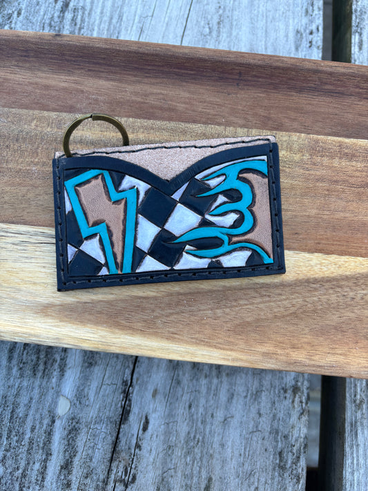 Electric Blue Keychain Card Holder