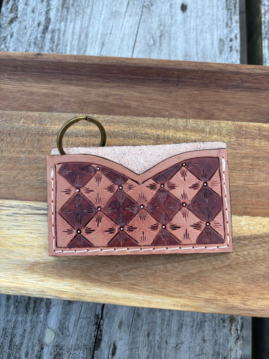 Mahogany Diamond Keychain Card Holder