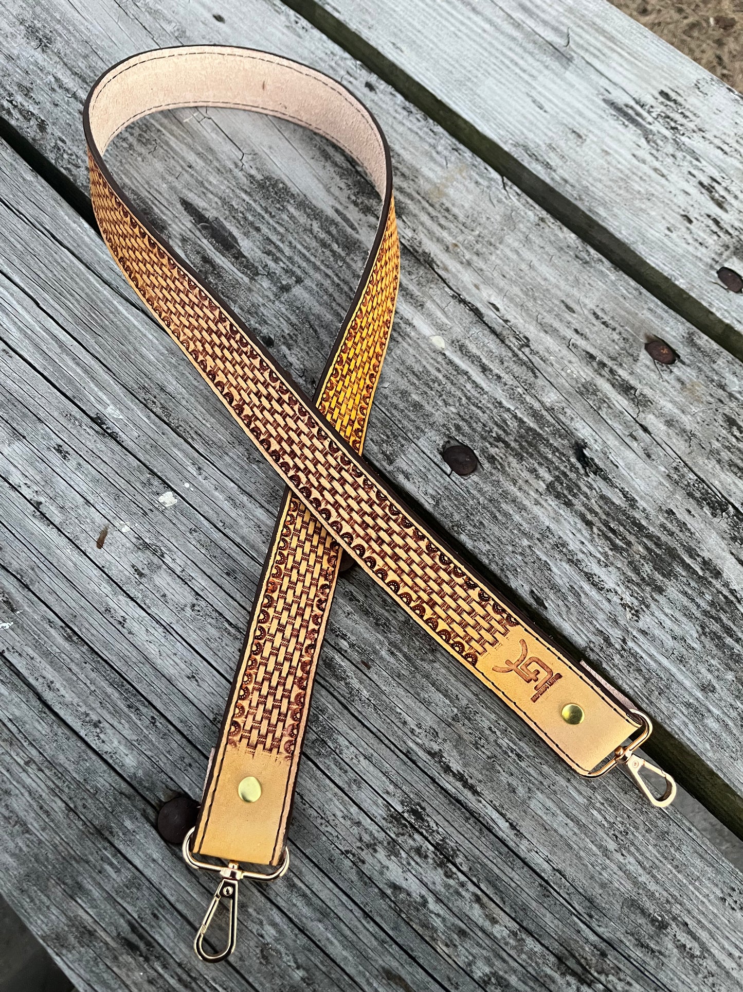 Mahogany Basket Weave Purse Strap