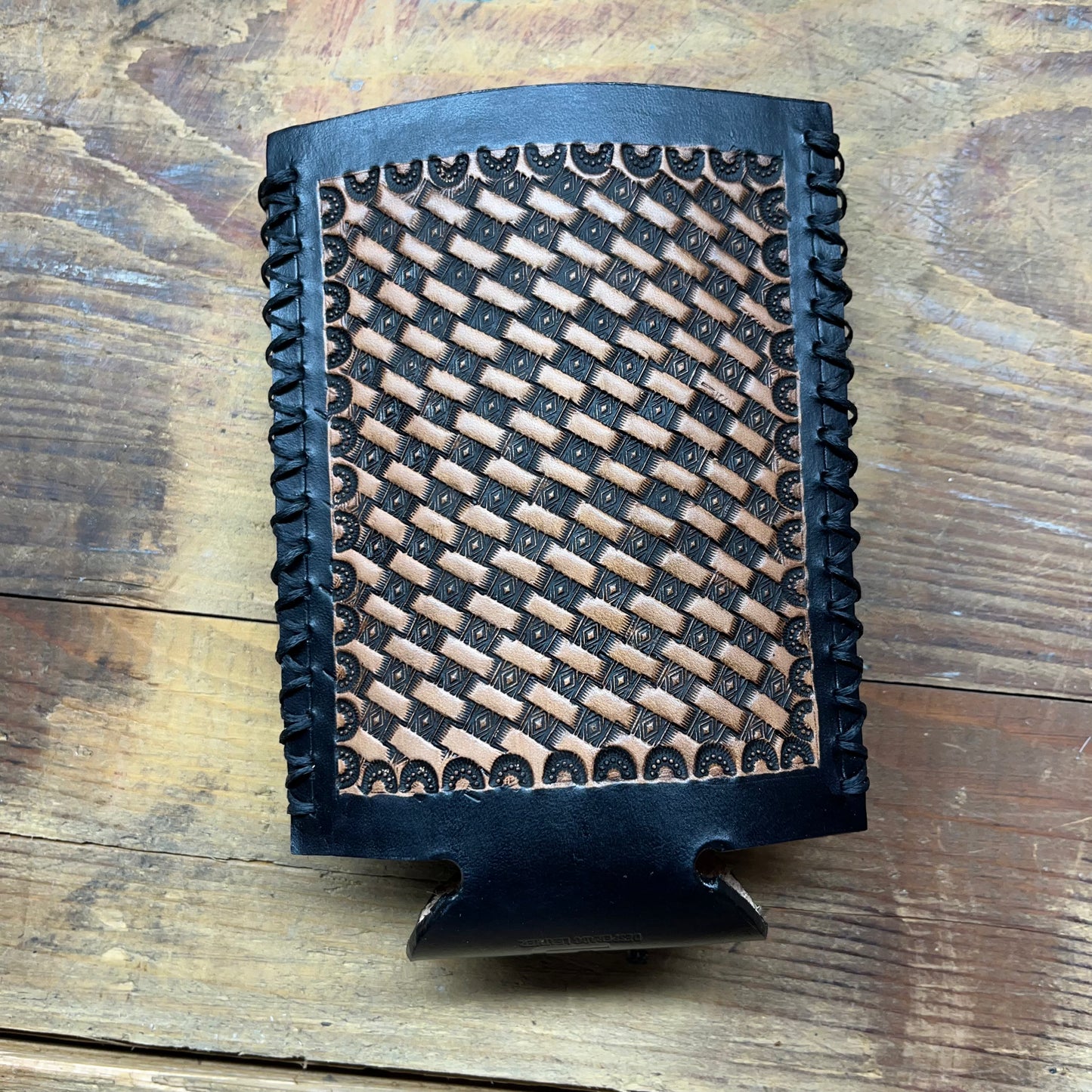 Black Basketweave Koozie