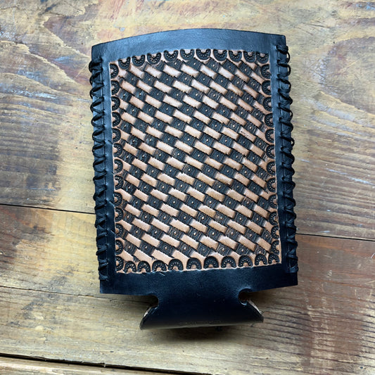 Black Basketweave Koozie