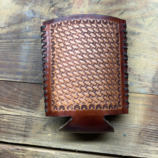 Brown Basketweave Koozie