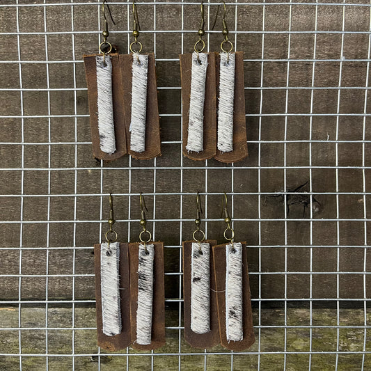 Long Cowhide Earrings