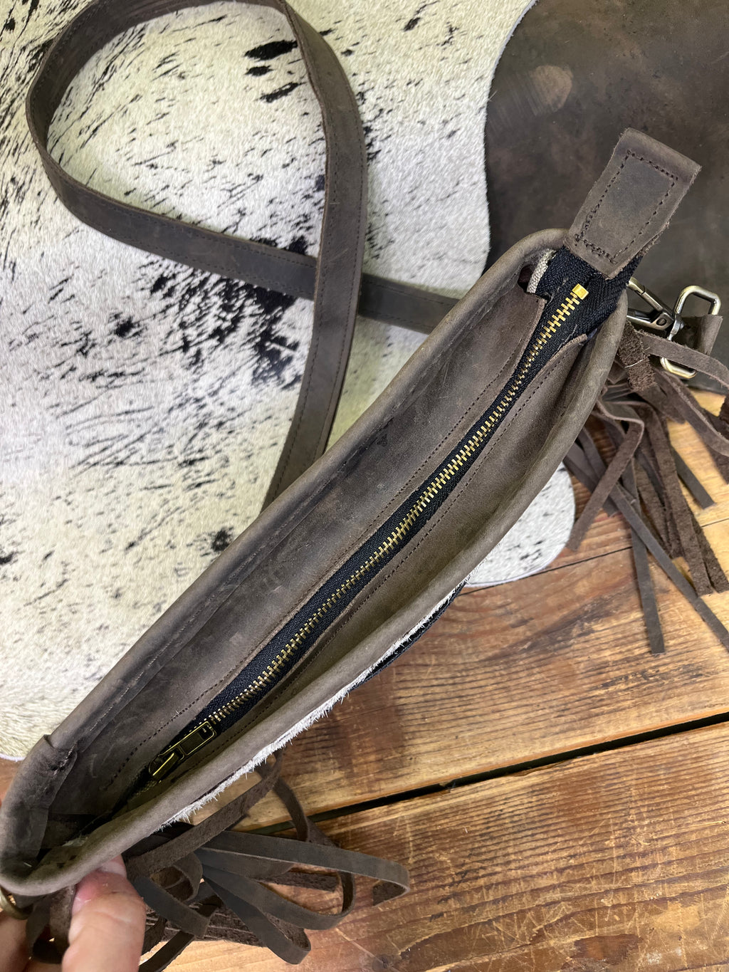 Fringe Cowhide Purse